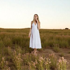 RAGA White Halter Midi Dress